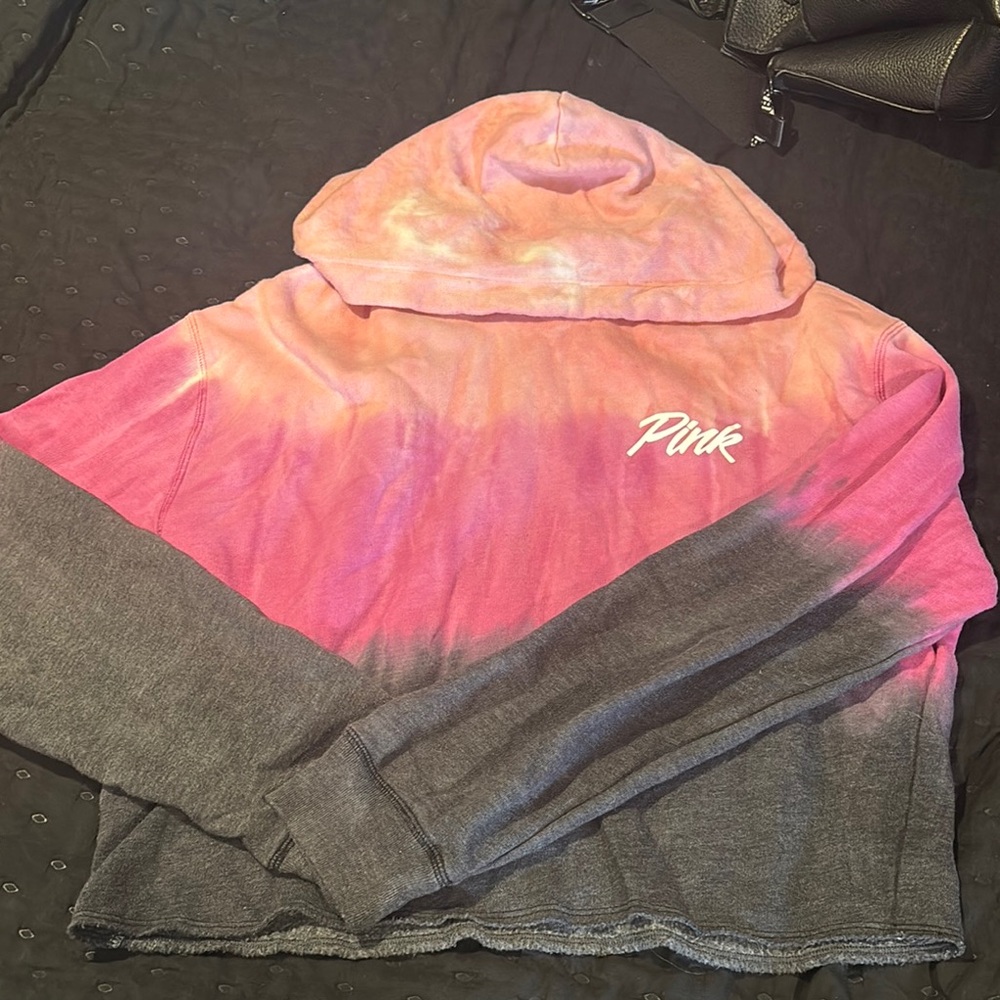 PINK Victoria's Secret Pink and Gray Hoodie